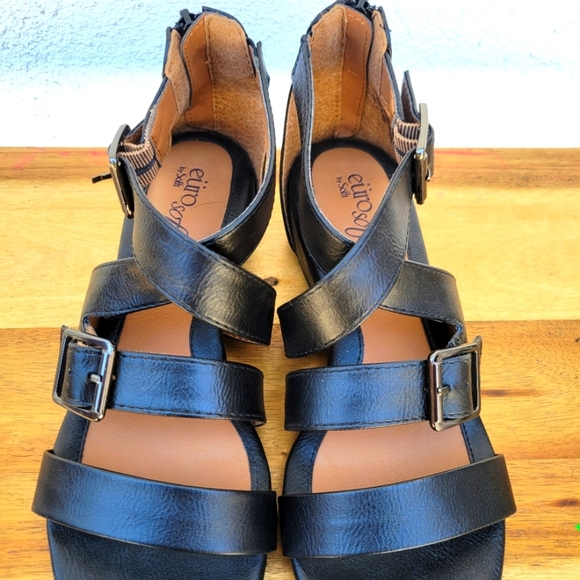 Euro Soft Vegan Leather Wedge Sandals Size 6.5 - Picture 11 of 16